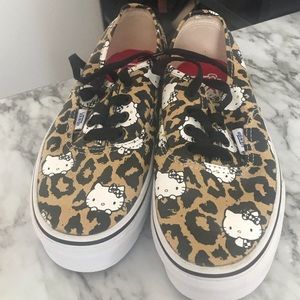 Sanrio Hello Kitty leopard print vans.